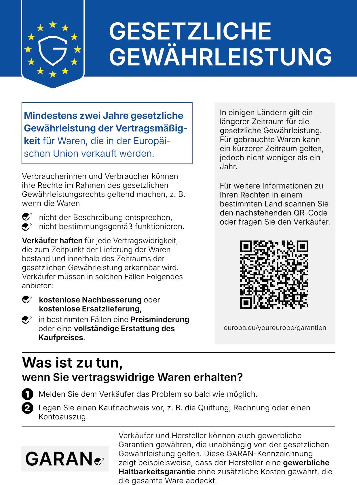 Gesetzliche Gewährleistungsrechte